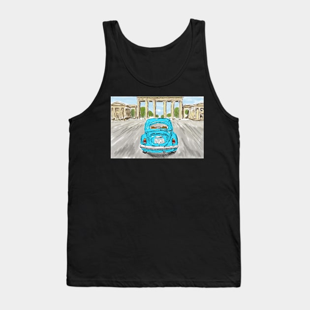 Classic car light blue Tank Top by NYWA-ART-PROJECT